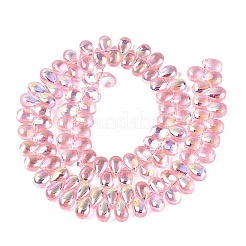 Electroplate Transparent Glass Beads Strands&nbsp;EGLA-N057-01A-07