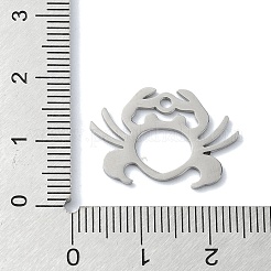 変色しない304ステンレススチールペンダント  レーザー切断  カニチャーム  ステンレス鋼色  15.5x22.5x1mm  穴：1.5mm&nbsp;STAS-C097-30P