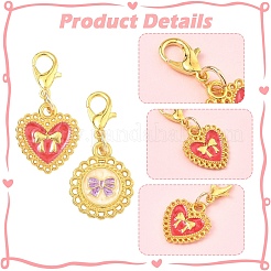 16Pcs 8 Style Alloy Enamel Pendant Decorations&nbsp;HJEW-YW00287