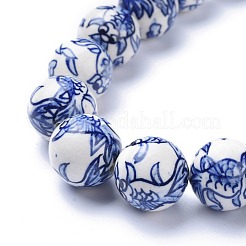 Handmade Blue and White Porcelain Beads Strands&nbsp;PORC-K002-01B