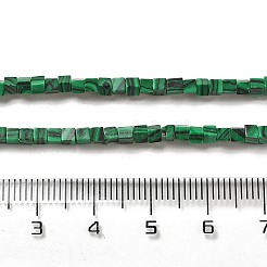 マラカイトビーズ連売りを合成する  キューブ  2~2.5x2.5~3.5x2.5~3mm  穴：0.4mm  約157~165個/連  14.96~15.75''（38~40センチメートル）&nbsp;G-B064-A07