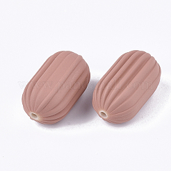 ラバー加工アクリルコルゲートビーズ  コラム  ダークサーモン  23.5x13.5mm  穴：2mm  約165個/500g&nbsp;OACR-T014-18A-09