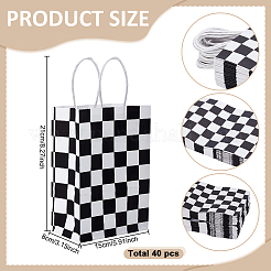40Pcs Tartan Printed Paper Packing Tote Bags&nbsp;CARB-GO0001-01