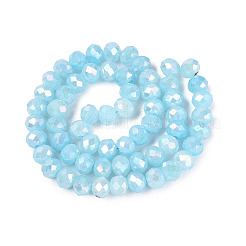 Electroplate Crackle Imitation Jade Glass Beads Strands&nbsp;LS-EGLA-Q131-02C-02