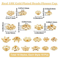 180Pcs 10 Style Rack Plating Alloy Bead Caps&nbsp;KK-BBC0007-59