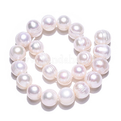 Natural Cultured Freshwater Pearl Beads Strands&nbsp;X-PEAR-N013-17N-01