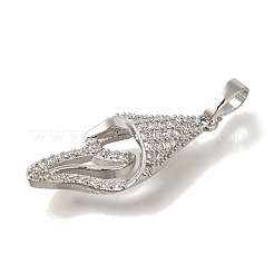 Rack Plating Brass Micro Pave Cubic Zirconia Pendants&nbsp;KK-C081-01P