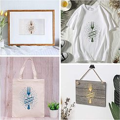 粘着性のシルクスクリーン印刷ステンシル  木に塗るため  DIYデコレーションTシャツ生地  フォークがあなたと一緒にありますように  空色  28x22cm&nbsp;DIY-WH0173-022