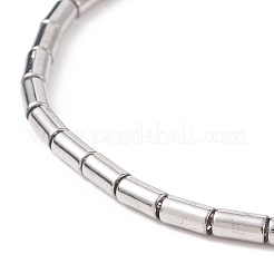 Glass Column Beaded Stretch Bracelet for Women&nbsp;BJEW-JB08625-02