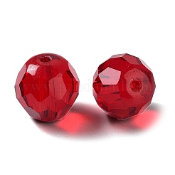 ガラス k9 ガラス  模造オーストリアクリスタルビーズ  多面カット  ラウンド  レッド  12mm  穴：1mm&nbsp;GLAA-H024-15D-02