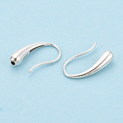 925スターリングシルバーピアスフック  ティアドロップ  銀  16.5~17.5x4mm  穴：1.4mm  ピン：0.8mm&nbsp;STER-N017-07S