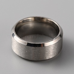201ステンレススチール製プレーンバンドリング（女性用）  つや消しステンレススチールカラー  内径：15.25mm&nbsp;RJEW-WH0010-06A-MP