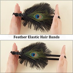 Alloy & Rubber & Rhinestone & Feathers & Seed Glass & Plastic Headbands&nbsp;OHAR-WH20011-15A