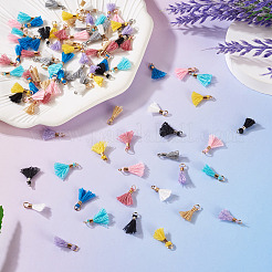 100Pcs 10 Colors Polycotton(Polyester Cotton) Tassel Pendant Decorations&nbsp;FIND-TA0009-08