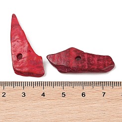 染めチップココナッツビーズ  クリムゾン  14~31x8~13x2~4mm  穴：1.5~2mm  約882個/500g&nbsp;COCO-N001-23D