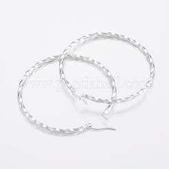 304 Stainless Steel Big Hoop Earrings&nbsp;EJEW-H327-03F