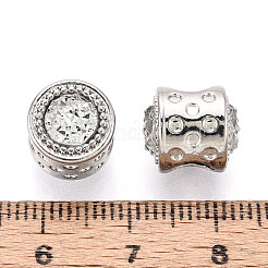 レジンヨーロピアンビーズ  合金パーツ  大穴ビーズ  コラム  プラチナ  透明  11.5x10mm  穴：5mm&nbsp;MPDL-Q208-069D-P