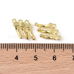 真鍮製スタッドピアスパーツ  カドミウムフリー＆ニッケルフリー＆鉛フリー  925つのスターリングシルバーピン付き  C字型  14KGP本金メッキ  12x9x5mm  穴：1mm  ピン：0.5x12mm&nbsp;KK-B087-08G