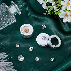 Aluminium Loose Diamond Storage Boxes with Hexagonal Glass Visible Lid&nbsp;LS-CON-WH0110-55A