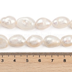 天然養殖淡水パールビーズ連売り  研磨両側  グレード6a+  リネン  11~12mm  穴：0.7mm  約26~42個/連  14.25~15.71インチ（36.2~39.9cm）&nbsp;PEAR-P064-20M-03A