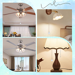 Glass Teardrop Shape Ceiling Fan Pull Chain Extenders&nbsp;HJEW-WH0048-05