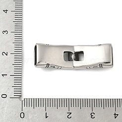 304ステンレススチールノットコネクターチャーム  レザーコードブレスレットジュエリー作成用  アンティークシルバー  35x11x6mm  穴：9x4mm&nbsp;STAS-Z147-11AS-06
