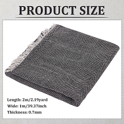 ポリコットン刺繍生地  ブラック  200x100x0.07cm&nbsp;DIY-WH0028-59C
