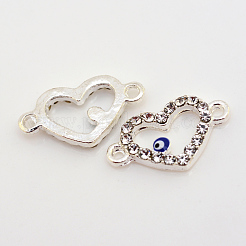 Alloy Rhinestone Evil Eye Links connectors&nbsp;ALRI-S161-01S