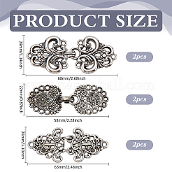 6Pcs 3 Styles Vintage Alloy Sweater Shawl Clips Brooches&nbsp;JEWB-ME0001-02