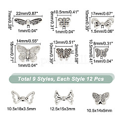 108Pcs 9 Styles Tibetan Style Alloy Beads&nbsp;FIND-NB0005-14