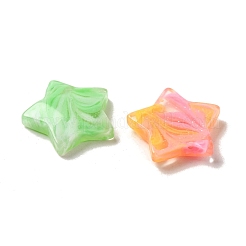 グラデーションカラー透明樹脂デコデンカボション  グリッターパウダー付き  スター  26x25x5mm&nbsp;RESI-D008-06B