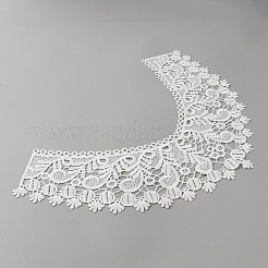 ミルクシルク刺繍フローラルレースカラー  ネックライントリム服縫製アップリケエッジフラワー  ホワイト  270x420x1mm&nbsp;DIY-WH0504-123A