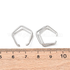304ステンレススチール製トリプルペンタゴンカフイヤリング  ステンレス鋼色  17.5x17.5x14mm&nbsp;EJEW-K268-88P