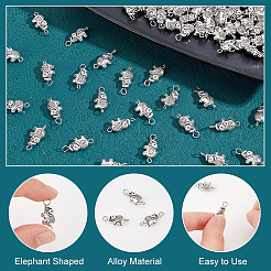 100Pcs Tibetan Style Alloy Elephant Connector Charms&nbsp;FIND-AR0003-07