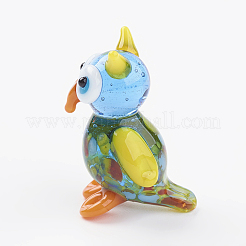 インテリアオーナメントパーツ  手作りランプワーク表示の装飾  鳥  カラフル  24~27x10~13x10~13mm&nbsp;X1-LAMP-J084-15