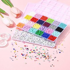 DIY Glass & Acrylic & Polymer Clay Beads Bracelets Making Kits&nbsp;DIY-FS0007-93
