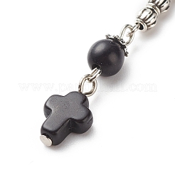 染色合成ターコイズ クロス ペンダント ブックマーク  合金ビーズのしおり  ミックスカラー  83.5x13x1.5mm  3個/セット&nbsp;AJEW-JK00188