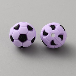 シリコンビーズ  サッカー  ライラック  15mm  穴：2.5mm&nbsp;SIL-WH20025-02A-02