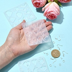 DIY Mixed Shapes Charm Pendant Silicone Molds for DIY Earring Making&nbsp;DIY-YW0009-42