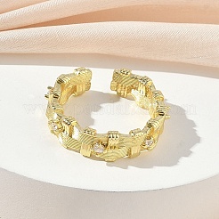 Brass Micro Pave Cubic Zirconia Cuff Open Rings&nbsp;RJEW-C163-13G