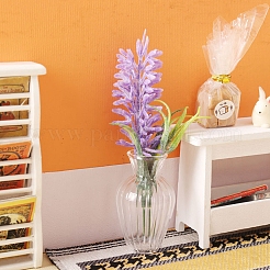 プラスチック製ラベンダーの花のミニチュア装飾品  ガーデンドールハウスアクセサリー  ライラック  99x29mm&nbsp;PW-WG6204C-01