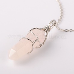 Natural Gemstone Pendant Necklaces&nbsp;NJEW-JN00882-M