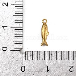 304ステンレススチールチャーム  魚のチャーム  ゴールドカラー  12x3x2mm  穴：1mm&nbsp;STAS-G363-11G