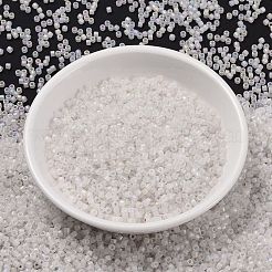 シリンダーシードビーズ  つや消しab色  丸い穴  均一サイズ  ホワイト  2x1.5mm  穴：0.8mm  約888個/10g&nbsp;X-SEED-H001-F06