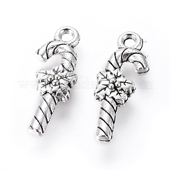 Tibetan Style Alloy Christmas Crutch Pendants&nbsp;TIBEP-GC161-AS-RS