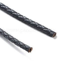 編み込みレザーコード  グレー  3mm  50ヤード/バンドル&nbsp;VL3mm-8