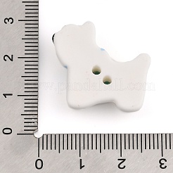 犬用セラミックボタン  2穴  きいろ  22.5x25x6.5mm  穴：1.8mm&nbsp;BUTT-I018-01E-01