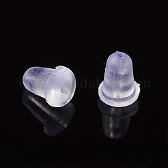 プラスチック製ピアスキャッチ  ピアスバックキャッチ  スタッドピアス用クラッチストッパー  透明  6x5x4mm  穴：0.5mm&nbsp;X-FIND-E003-04