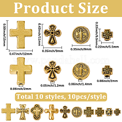 100Pcs 10 Styles Tibetan Style Alloy Beads&nbsp;FIND-SC0023-75