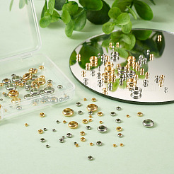 304ステンレススチールスペーサービーズ  コラム  ゴールデン·ステンレス鋼色  2~7x1~2mm  穴：1.2~5mm  200個/箱&nbsp;STAS-MP0001-08